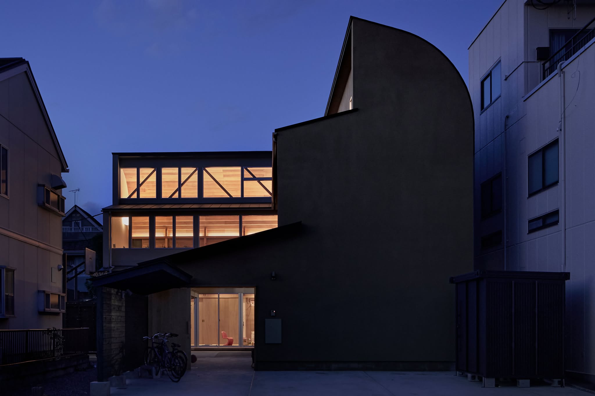 前橋の道の輪郭